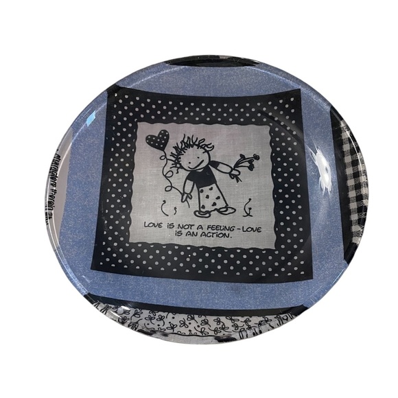HANDMADE 8" MOD PODGE PLATE LOVE IS NOT A FEELING- LOVE IS AN ACTION - Picture 2 of 5